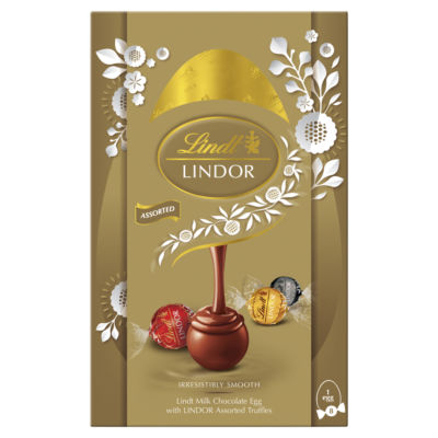 Lindt Giant Milk Chocolate Easter Egg with Lindor Assorted Truffles 260g