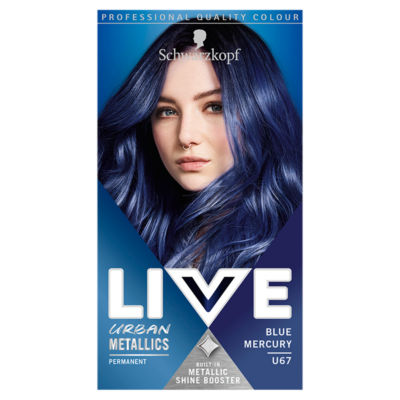 Schwarzkopf LIVE Intense Colour Urban Metallics Permanent Hair Colour  U67 Blue Mercury