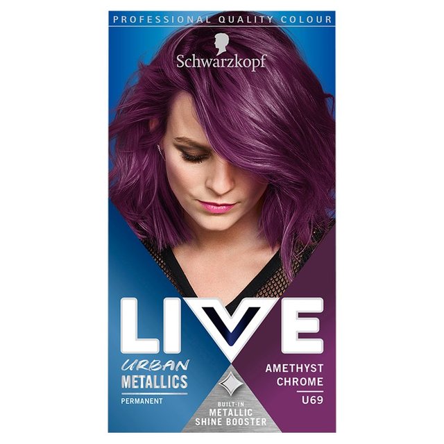 Schwarzkopf LIVE Urban Metallics Permanent Purple Hair Dye Amethyst Chrome 