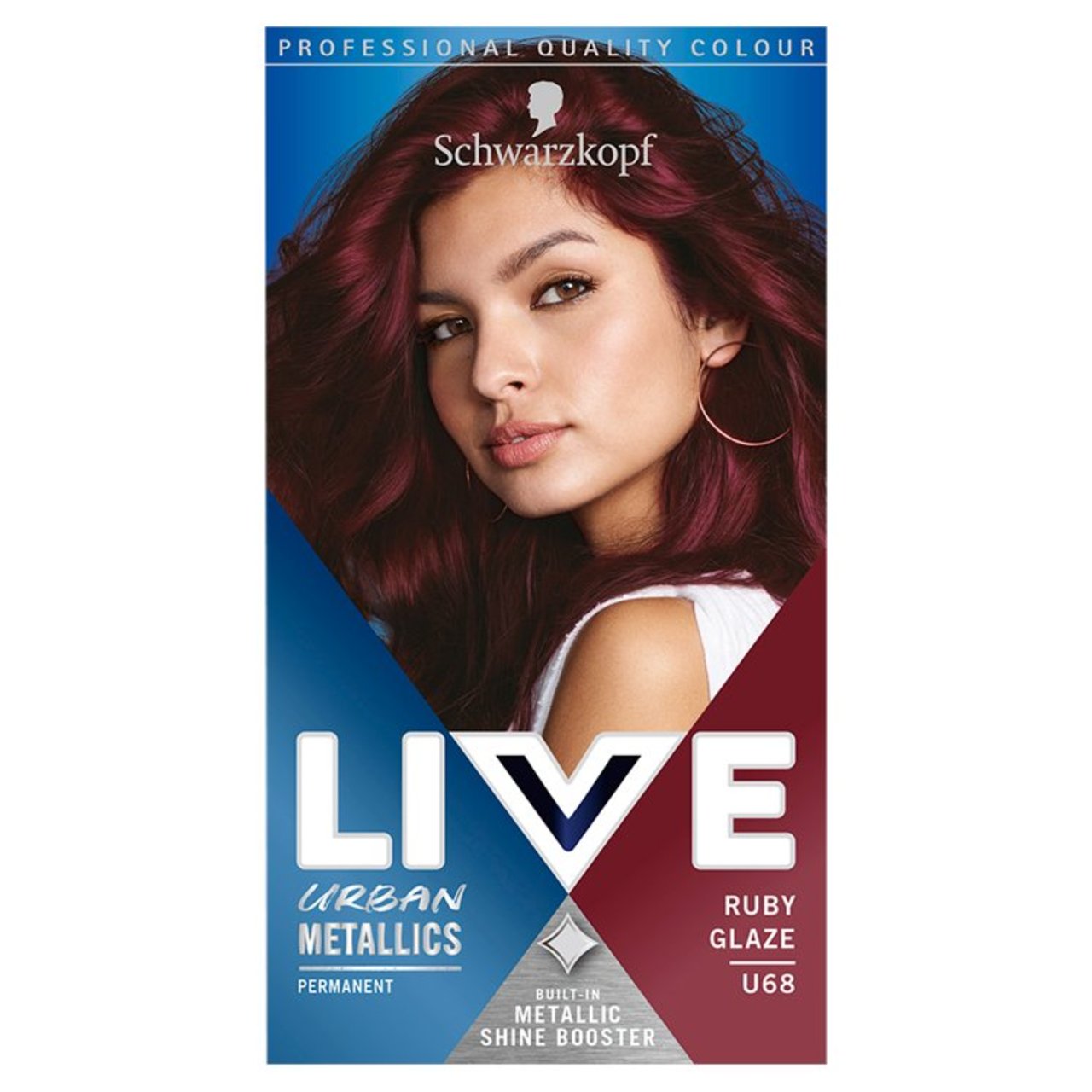 Schwarzkopf LIVE Urban Metallics Red Hair Dye Ruby Glaze U68 Permanent