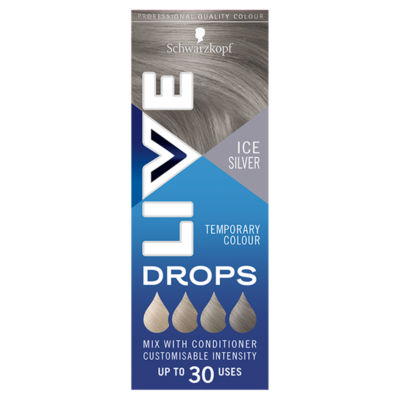 Schwarzkopf Live Colour Drops Silver Hair Dye Temporary Colour Ice Silver