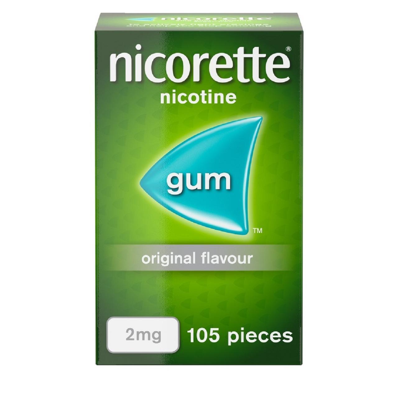 Nicorette Original Gum, 2 mg, 105 Pieces (Stop Smoking Aid)