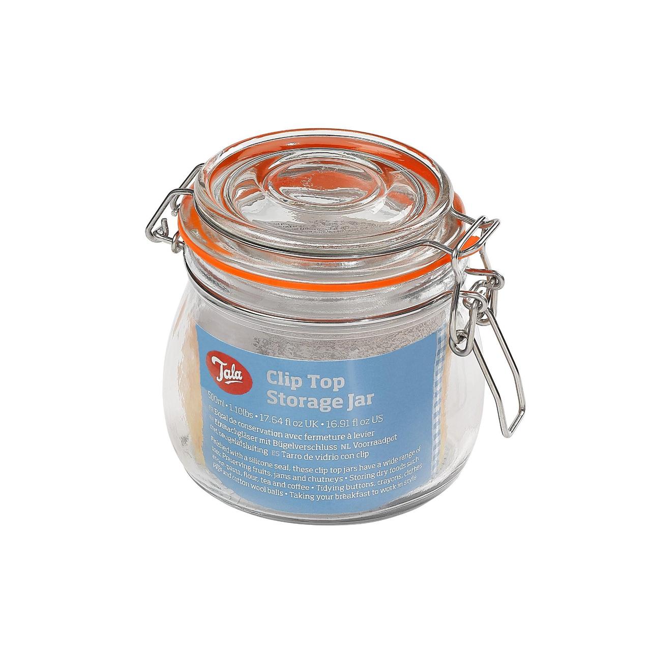 Tala Glass Clip Top Storage Jar 500ml