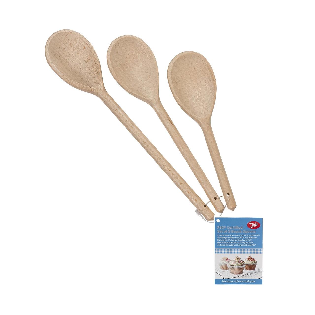 Tala FSC Set 3 Beechwood Spoons