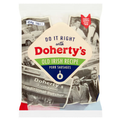 Doherty's 8 Old Irish Recipe Pork Sausages 454g