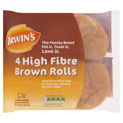 Irwin's 4 High Fibre Brown Rolls