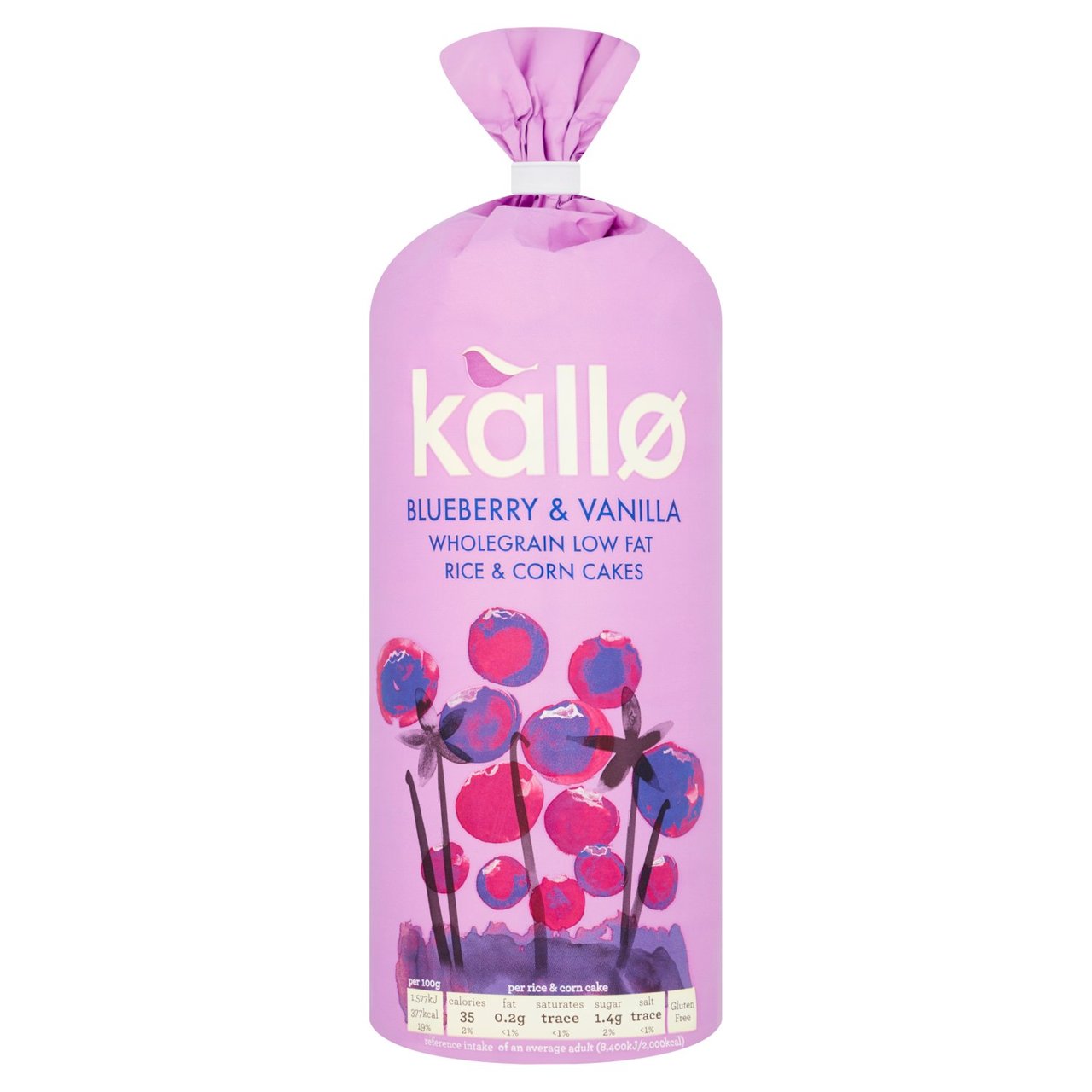 Kallo Blueberry And Vanilla Rice And Corn Cakes 131g