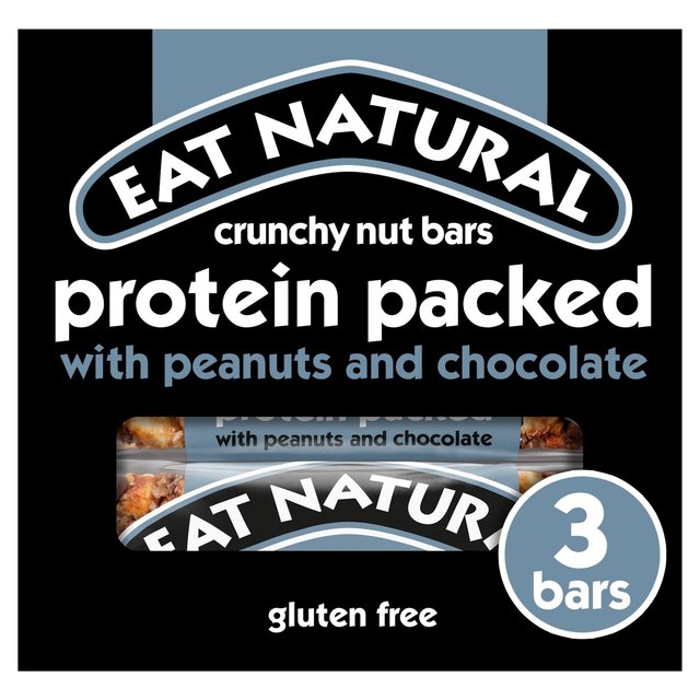 Eat Natural Crunchy Nut Bars Protein Packed With Peanuts & Chocolate 3 x 45g