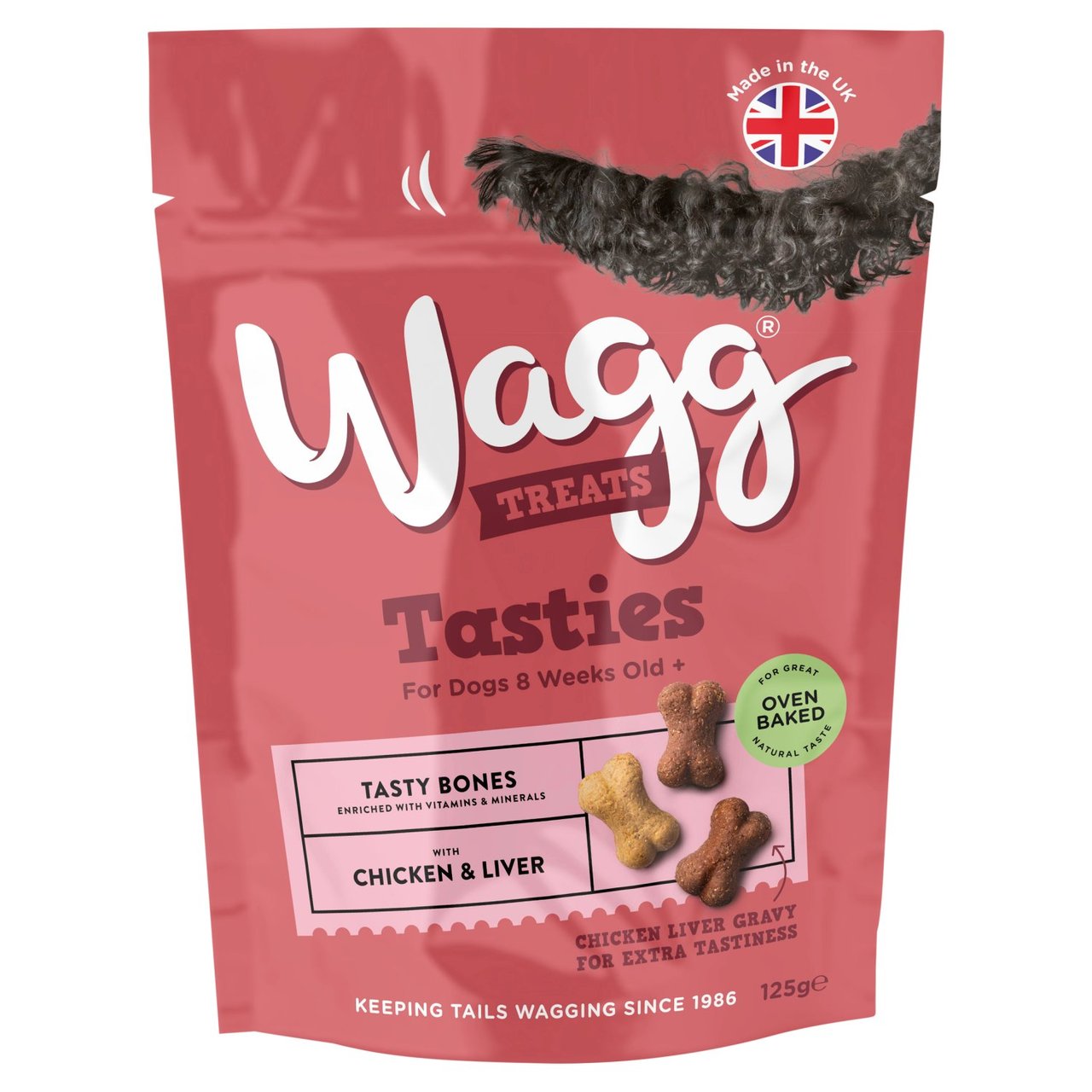 Wagg Chicken & Liver Tasty Bones Dog Treats 125g