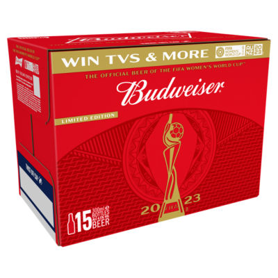 Budweiser Lager Beer Bottles 15 X 300ml