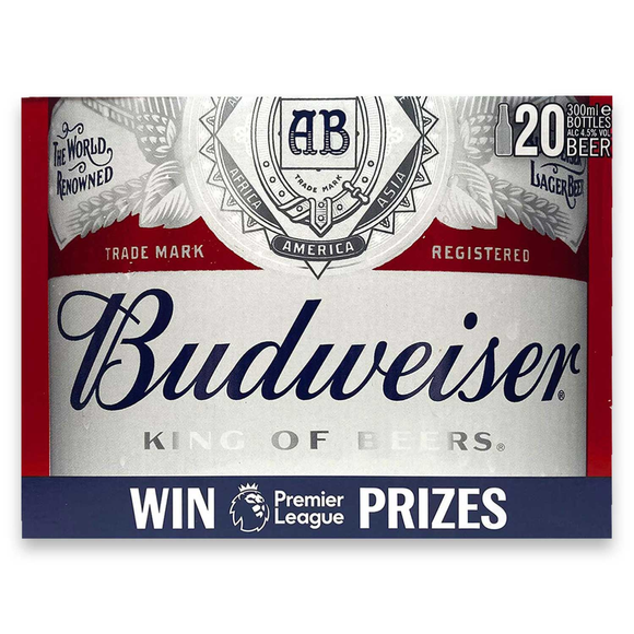 Budweiser King Of Beers Lager Beer 20x300ml