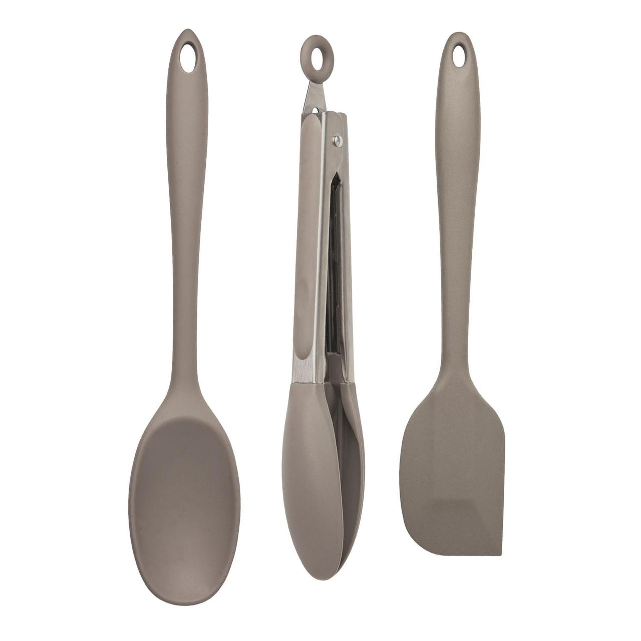 Tongs & Spatula Set, Grey