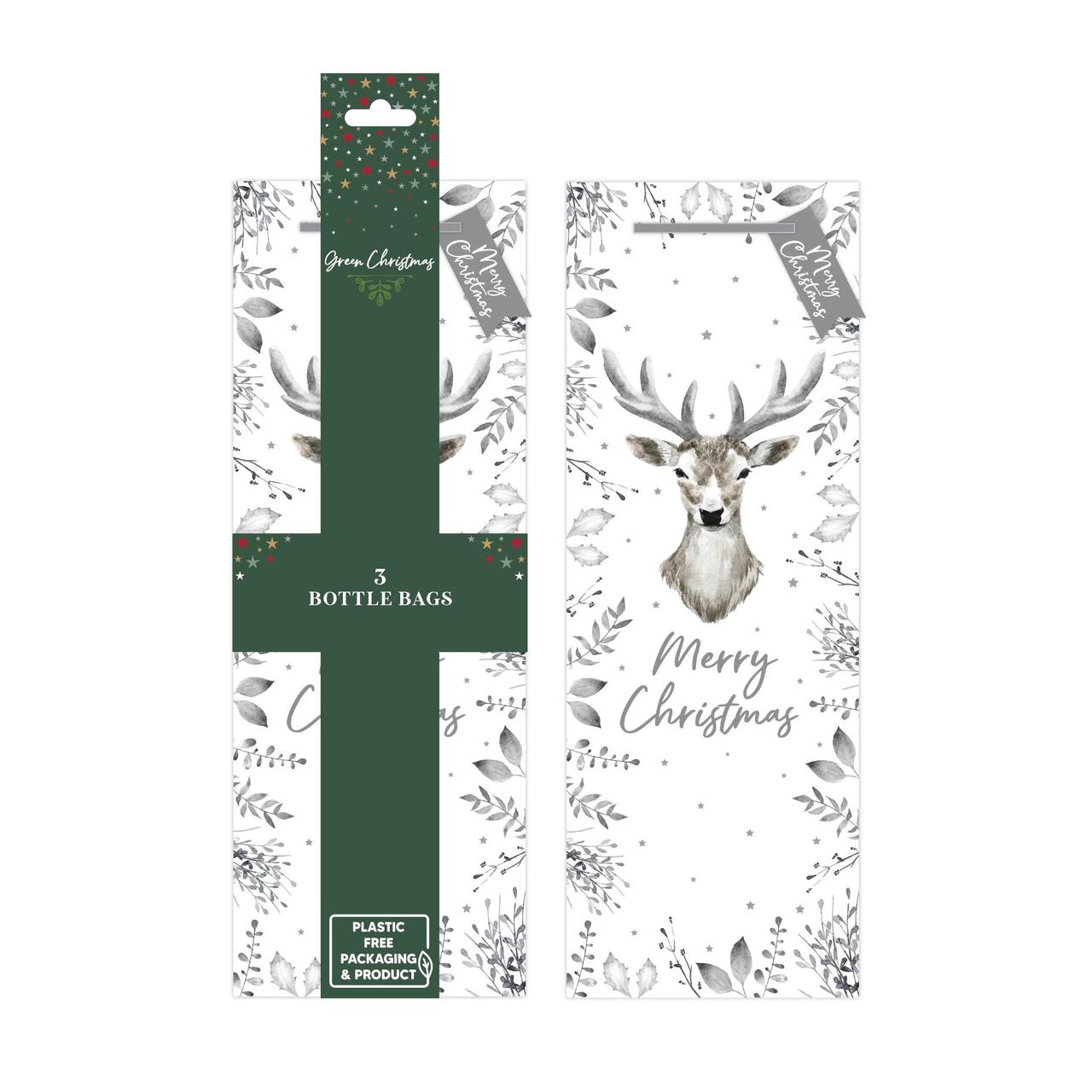 Silver Deer Eco Christmas Bottle Bags