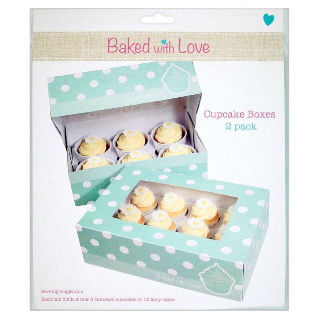 Baked With Love 6 Cup Cake Or 12 Fairy Cake Boxes 2 per pack