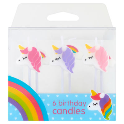 Baked With Love Unicorn Candles 6 per pack