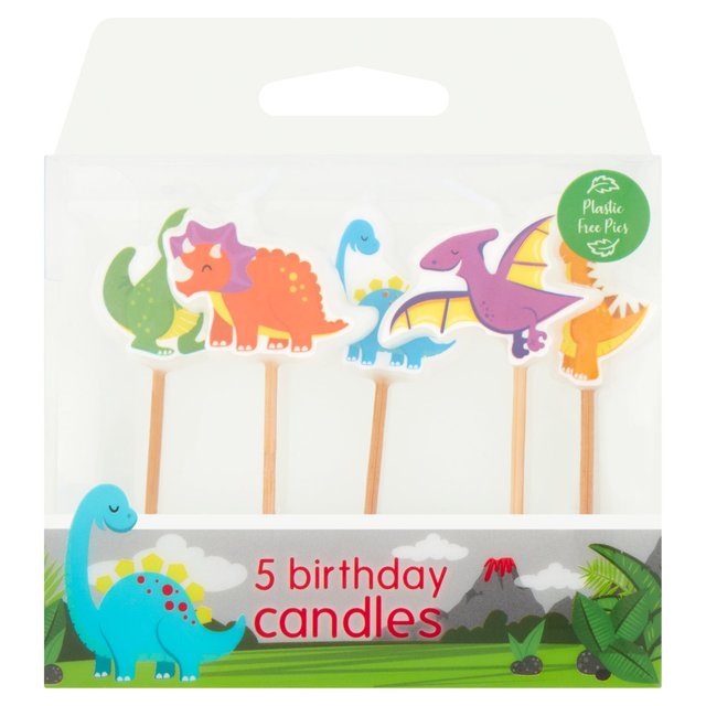 Baked With Love Dinosaur Candles 5 per pack