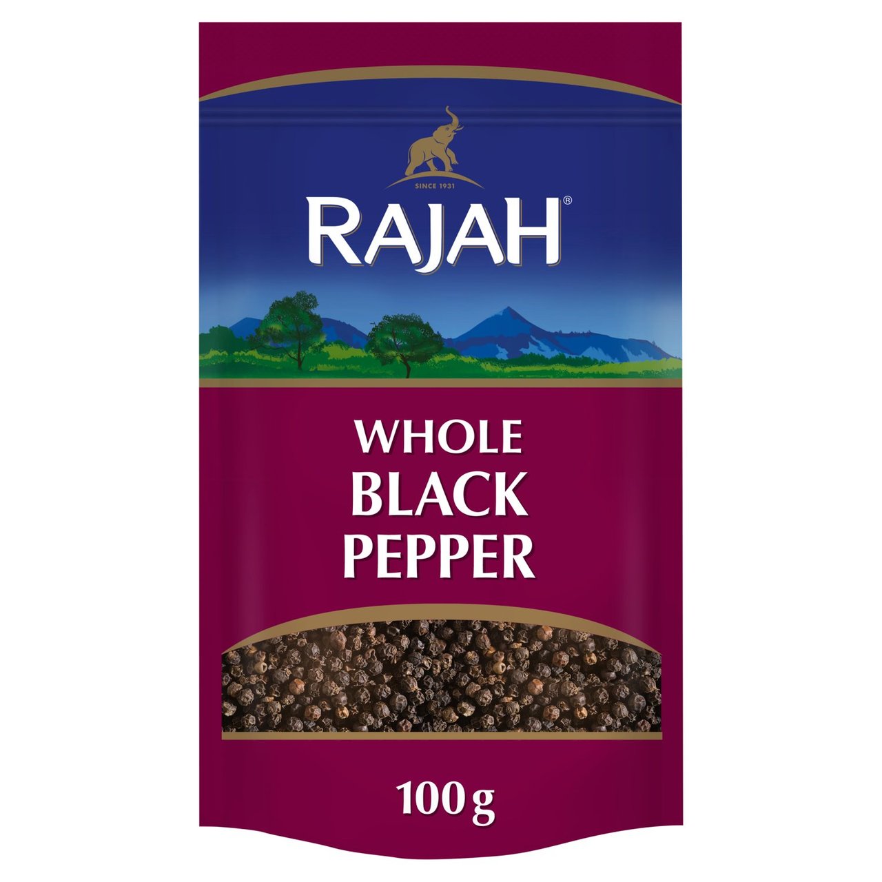 Rajah Whole Black Pepper 100g