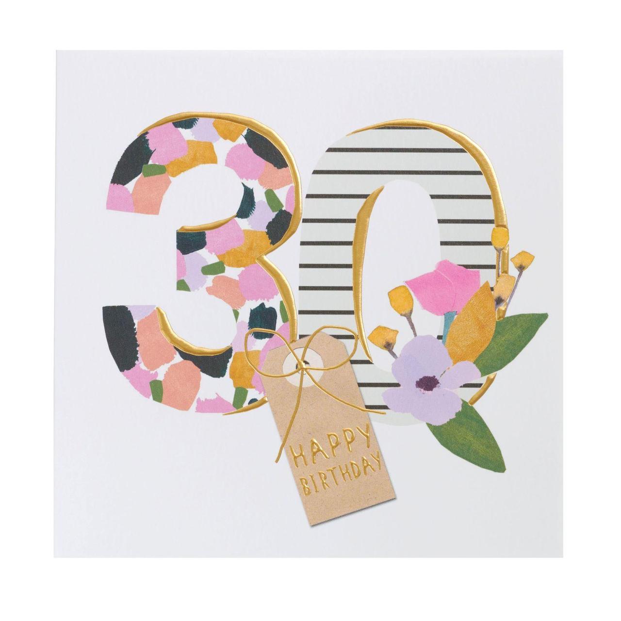 Bright Floral 30th Birthday Card