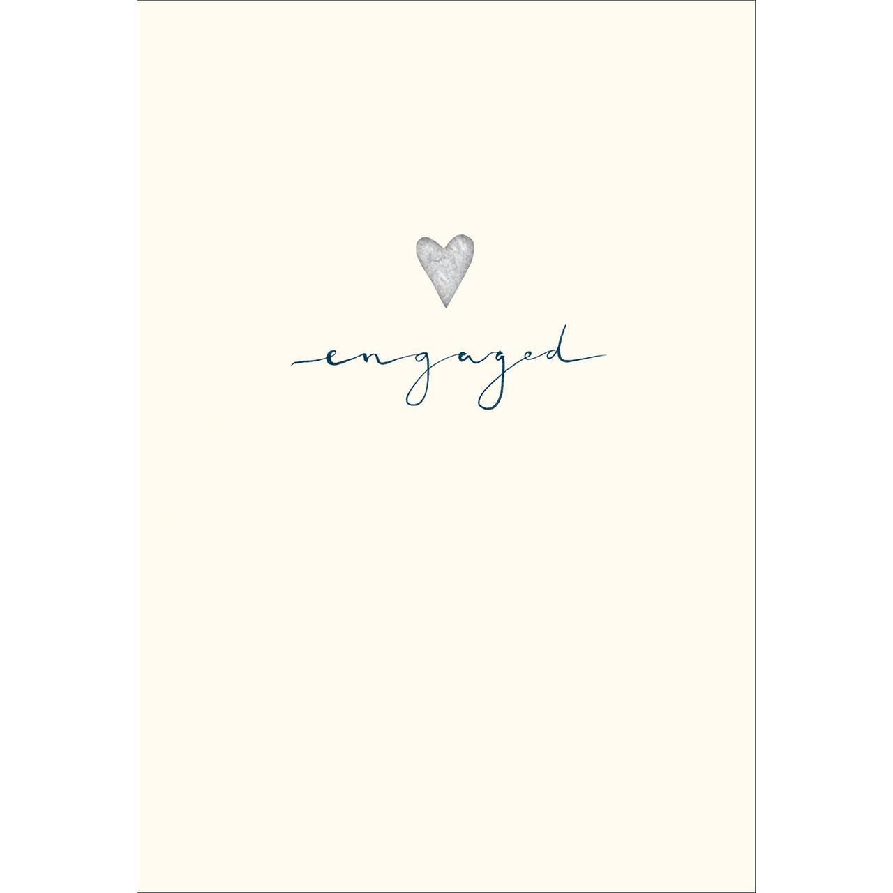 Silver Heart Engaged Card 