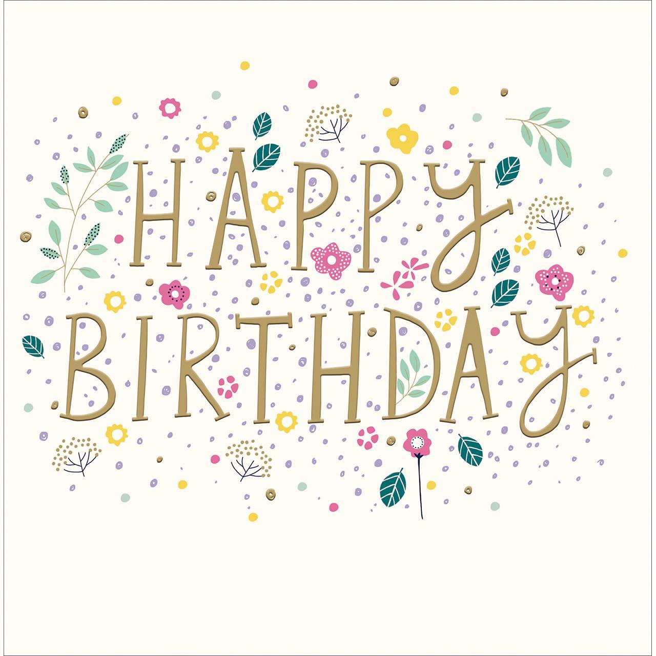 Floral Happy Birthday Card 