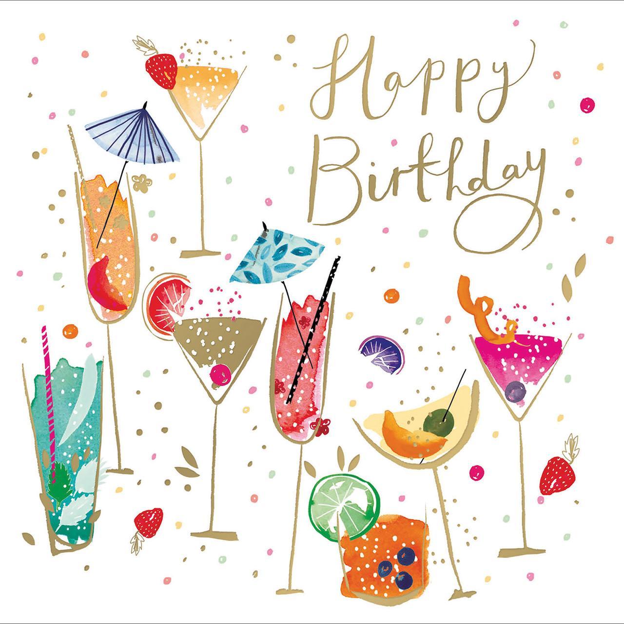 Cocktails Celebration Birthday Card 