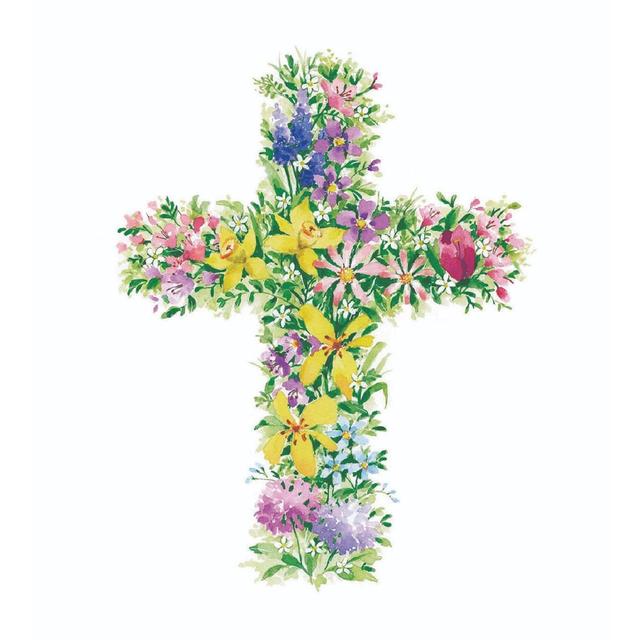 Floral Cross Easter Cards 5 per pack