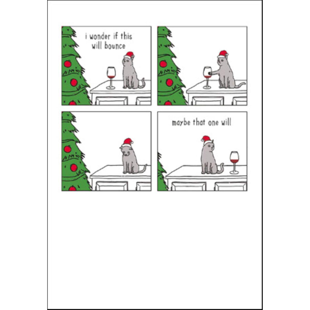 Christmas Cat Wine Card