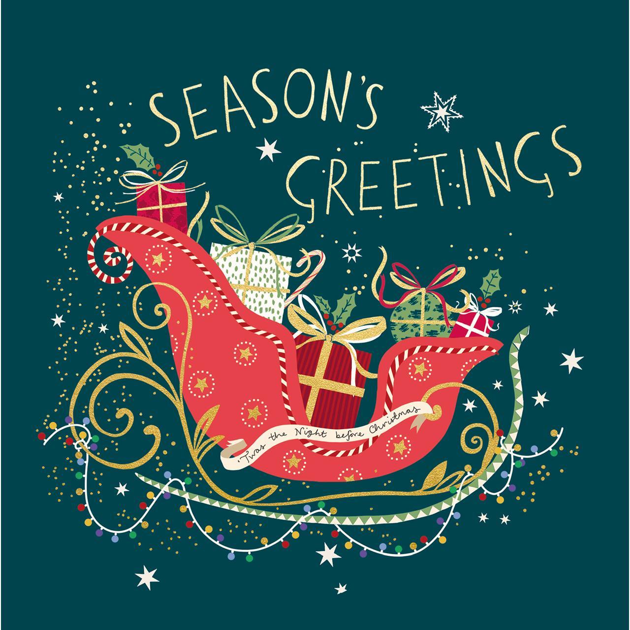 Peach & Prosecco Sleigh Christmas Card