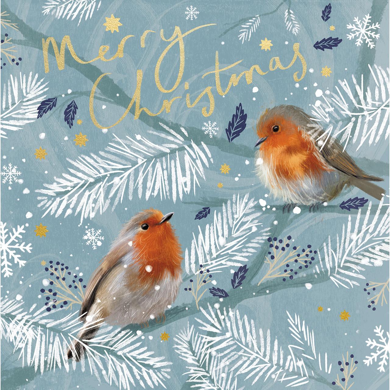 Festive Robins Christmas Card