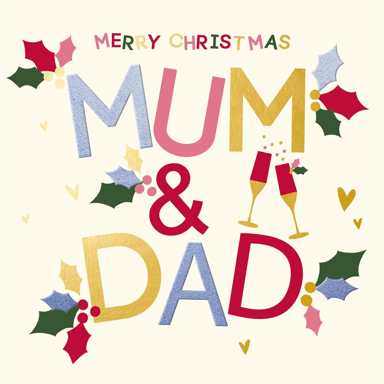 Eggnog Mum & Dad Christmas Card