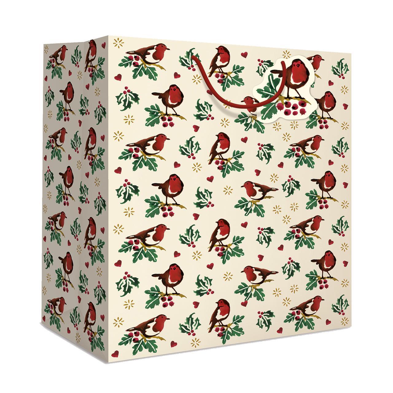 Emma Bridgewater Robin Large Christmas Gift Bag