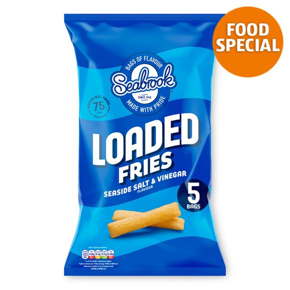 Seabrook Loaded Fries Seaside Salt & Vinegar Flavour 5x16g