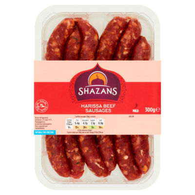 Shazans Harissa Beef Sausages