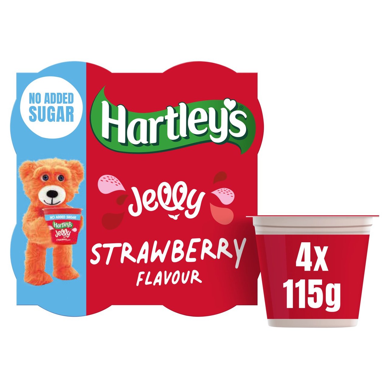 Hartley's No Added Sugar Strawberry Multipack Jelly 4 x 115g