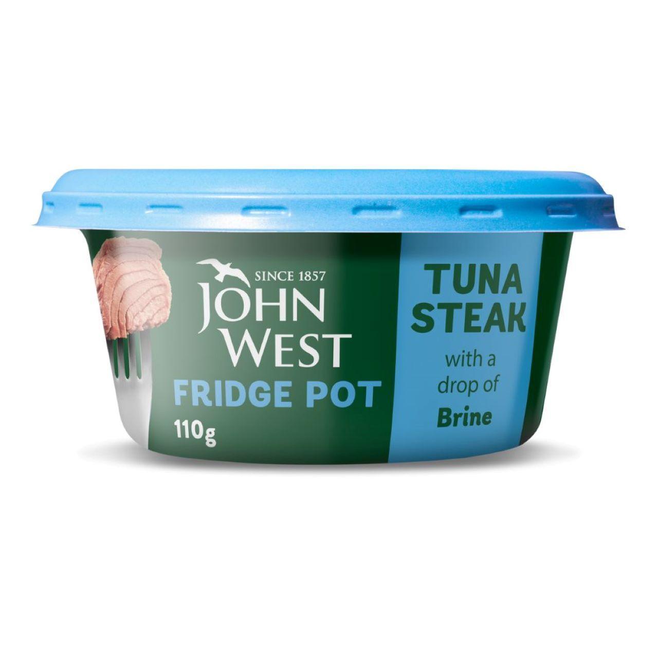 John West No Drain Fridge Pot Tuna Steak with a Little Brine