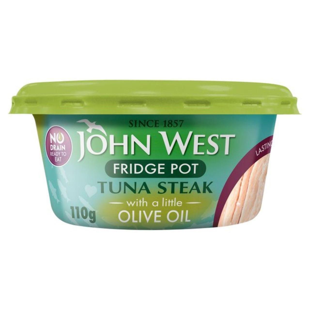 John West No Drain Fridge Pot Tuna Steak In Olive Oil