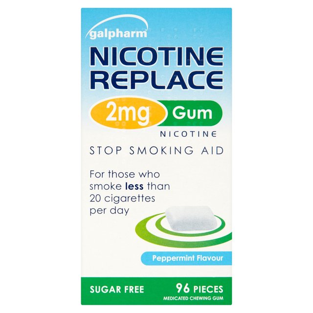 Galpharm Nicotine Replace 2mg Gum Peppermint Flavour  96 per pack