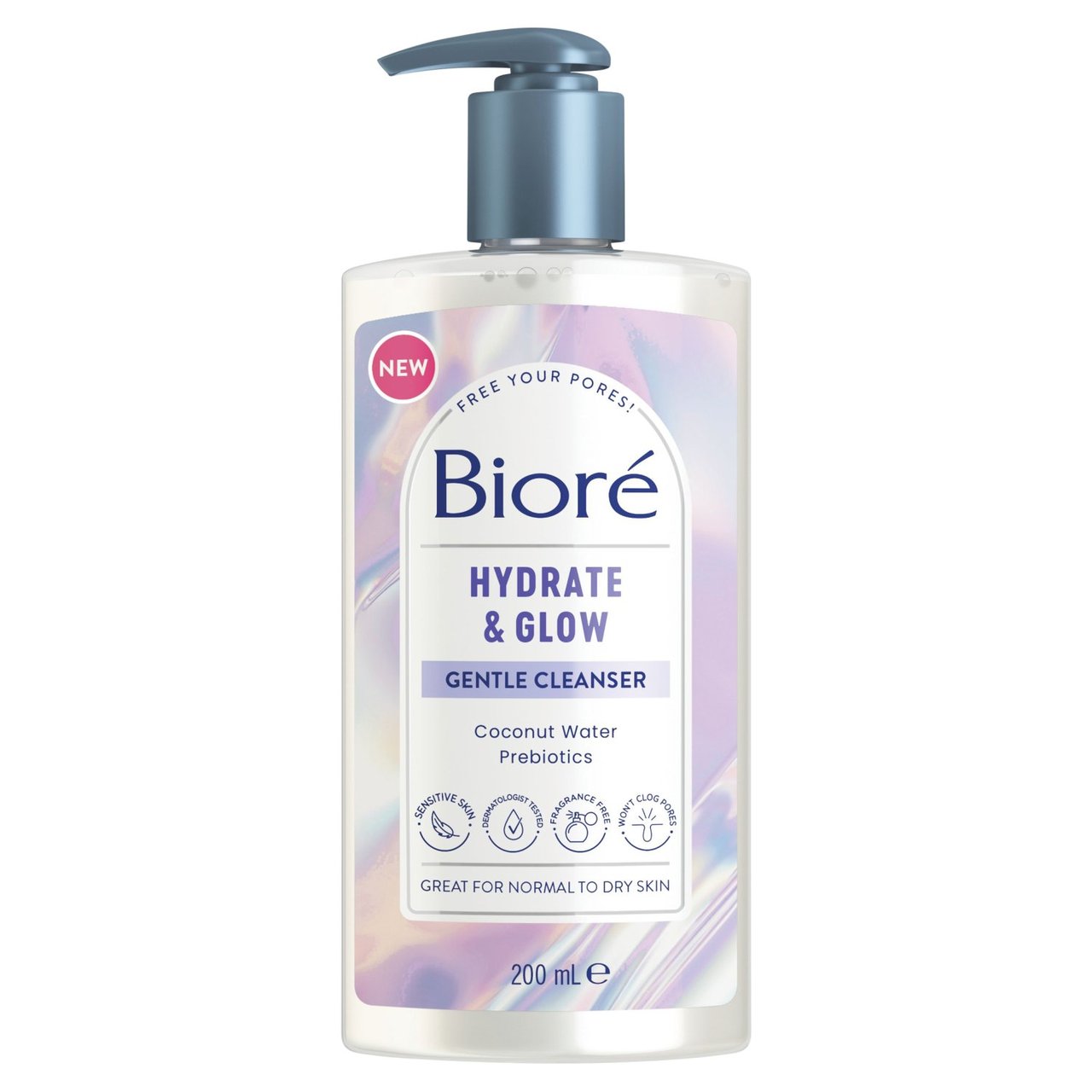 Biore Dewy Hydration Gentle Pore Cleanser for Normal to Dry Skin