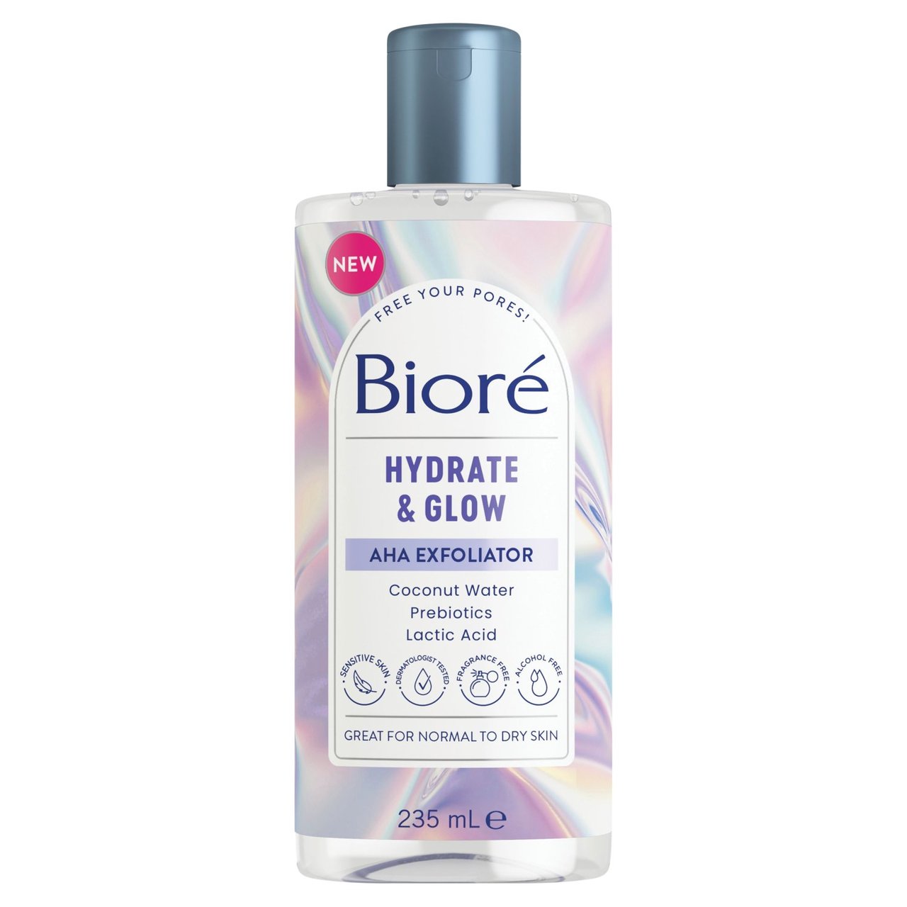 Biore Dewy Hydration Gentle Exfoliating Toner for Normal to Dry Skin