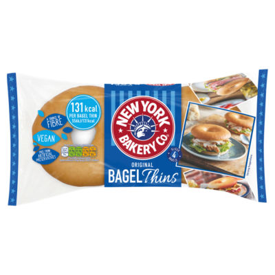 New York Bakery Co 4 Pre-sliced Original Bagel Thins