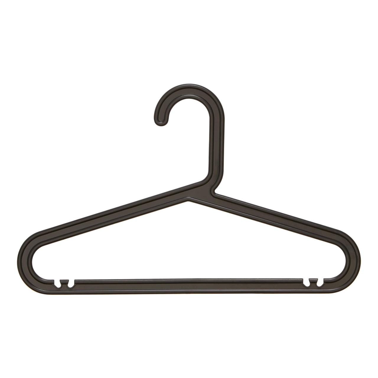 Spectrum Kids Hanger Set, Black Plastic, Set of 20