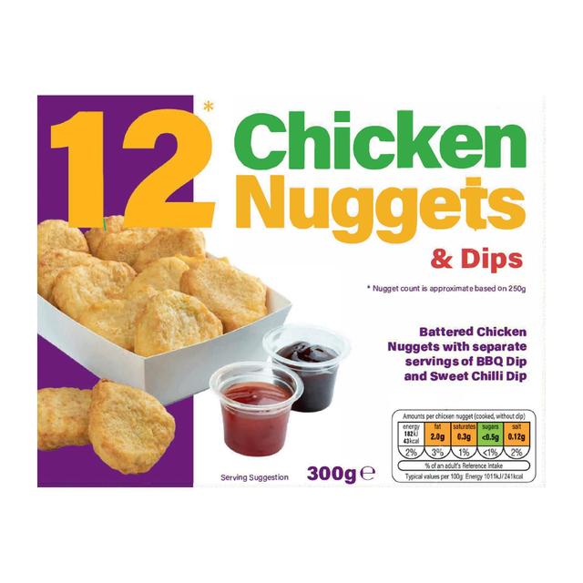 Lakeside 12 Chicken Nuggets With BBQ & Sweet Chilli Dips  300g