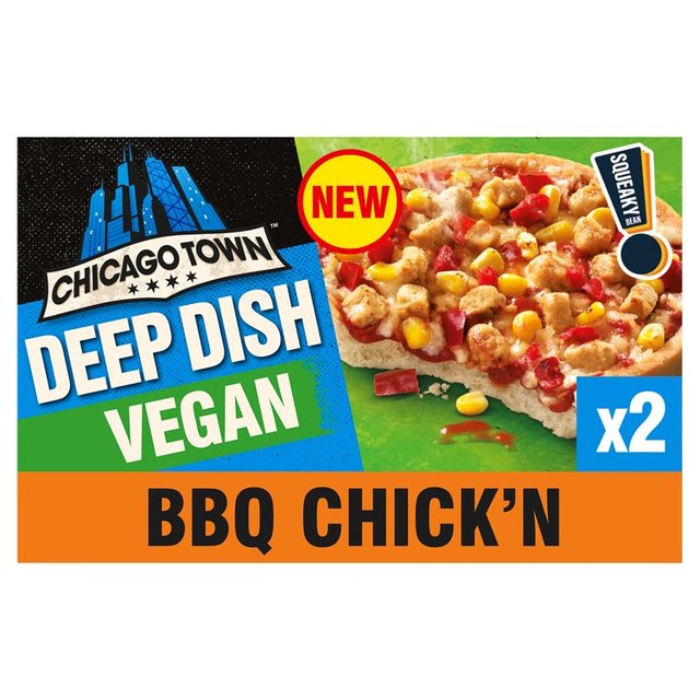 Chicago Town Deep Dish Vegan BBQ Chicken Mini Pizzas 2 x 155g