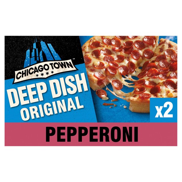 Chicago Town 2 Pepperoni Original Deep Dish Pizza (310g) 2 X 155g