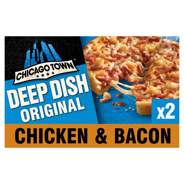 Chicago Town Fully Loaded Deep Dish Chicken & Bacon Club Pizzas 2 x 156g (312g)