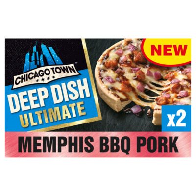 Chicago Town 2 Deep Dish Ultimate BBQ Pork Mini Pizzas 2 x 152g