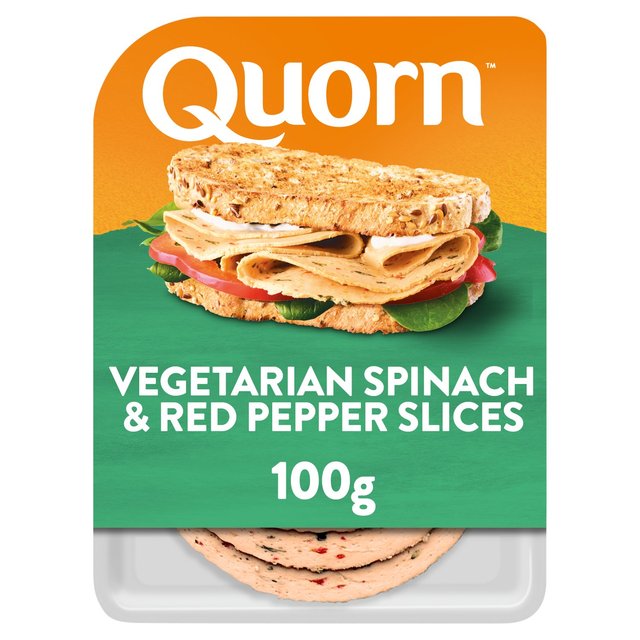 Quorn Spinach and Red Pepper Slices