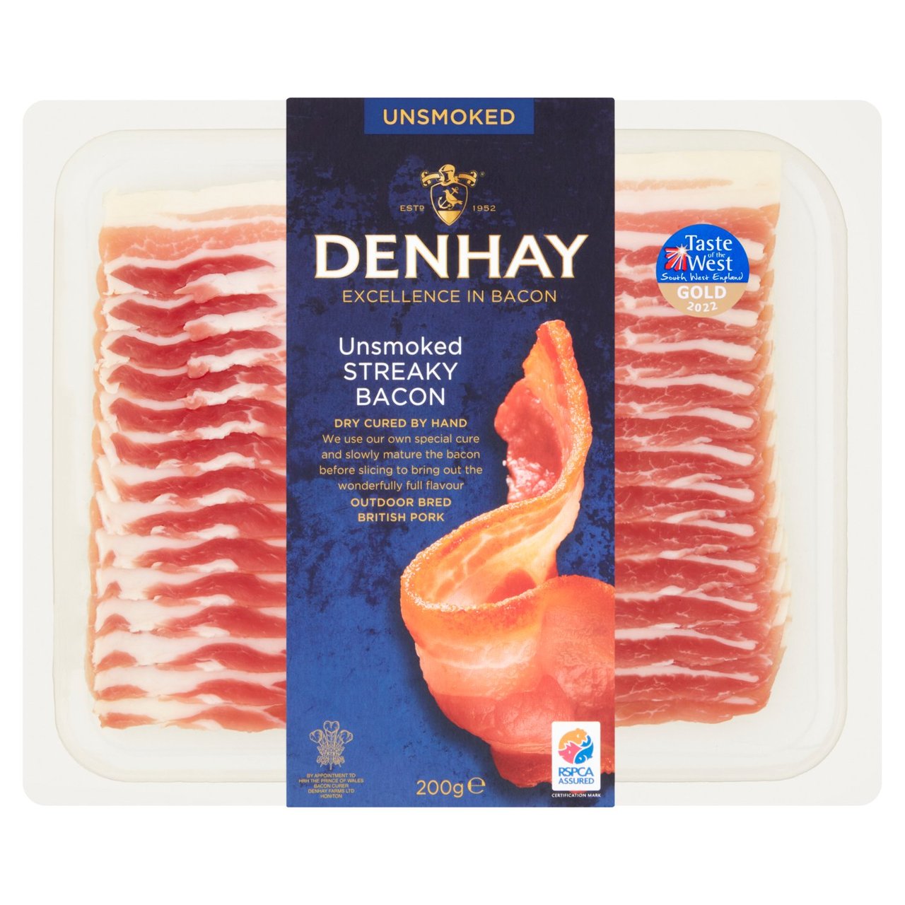 Denhay Dry Cured Unsmoked Streaky Bacon