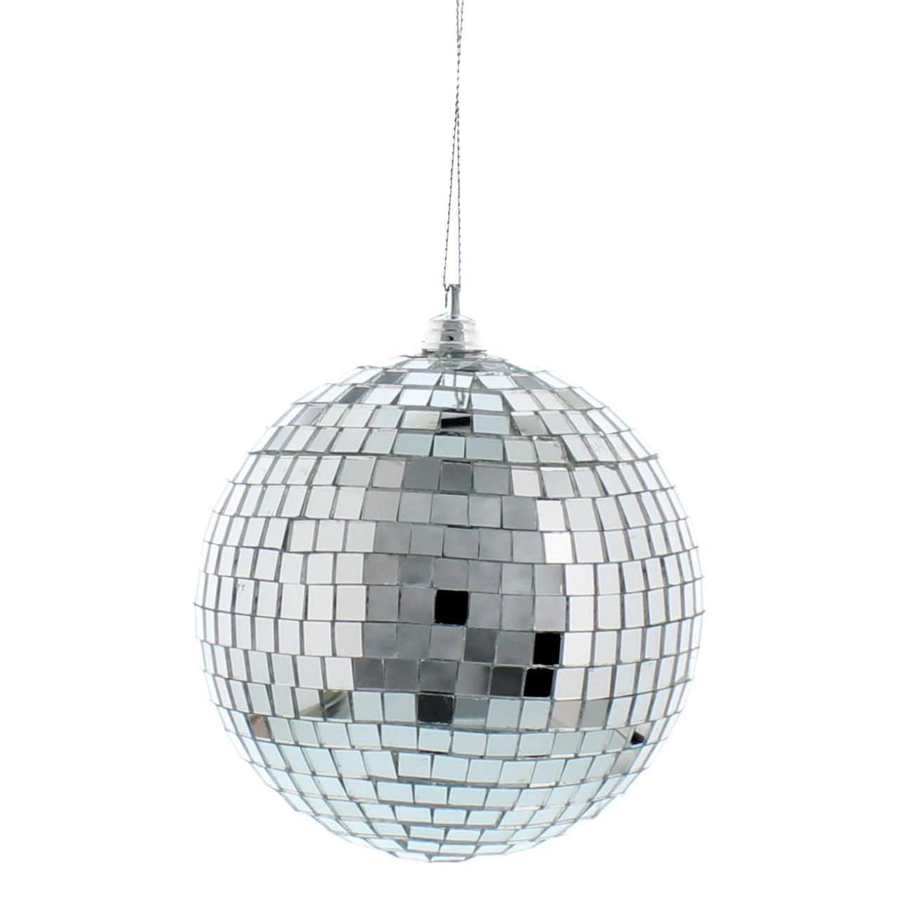 10cm Silver Mirror Ball Tree Decoration