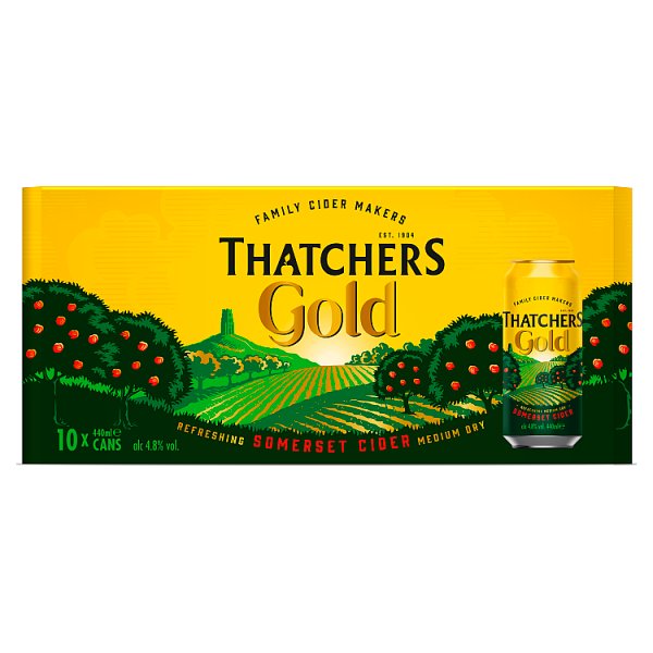 Thatchers Gold Medium Dry Cider Cans  10 x 440ml